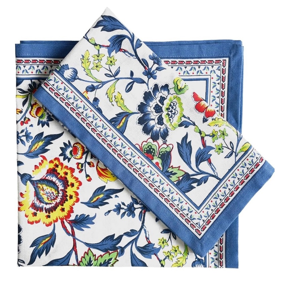 Floral Patterned Table Napkins Set of 4